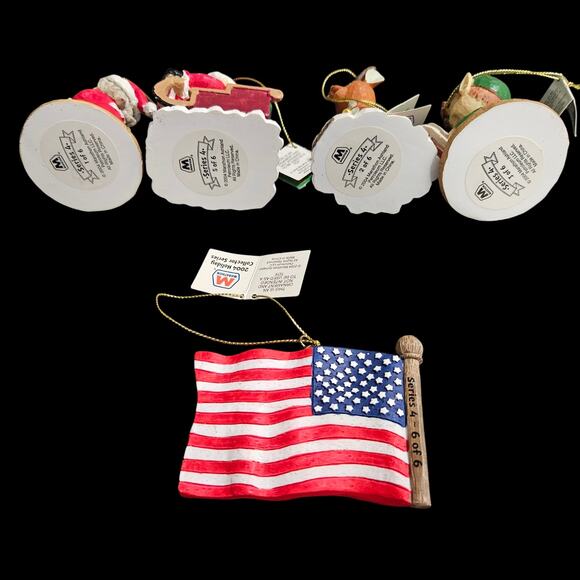 Marathon 2004 Holiday Collector’s Series Set of 5 Ornaments Santa Reindeer Flag - Picture 6 of 6